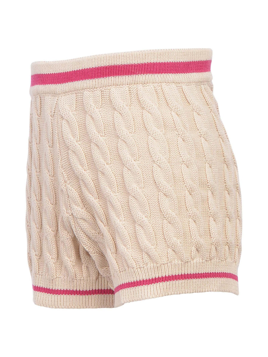 Shorts in filo a treccia beige PW0528 CRE/PINK Vicolo 