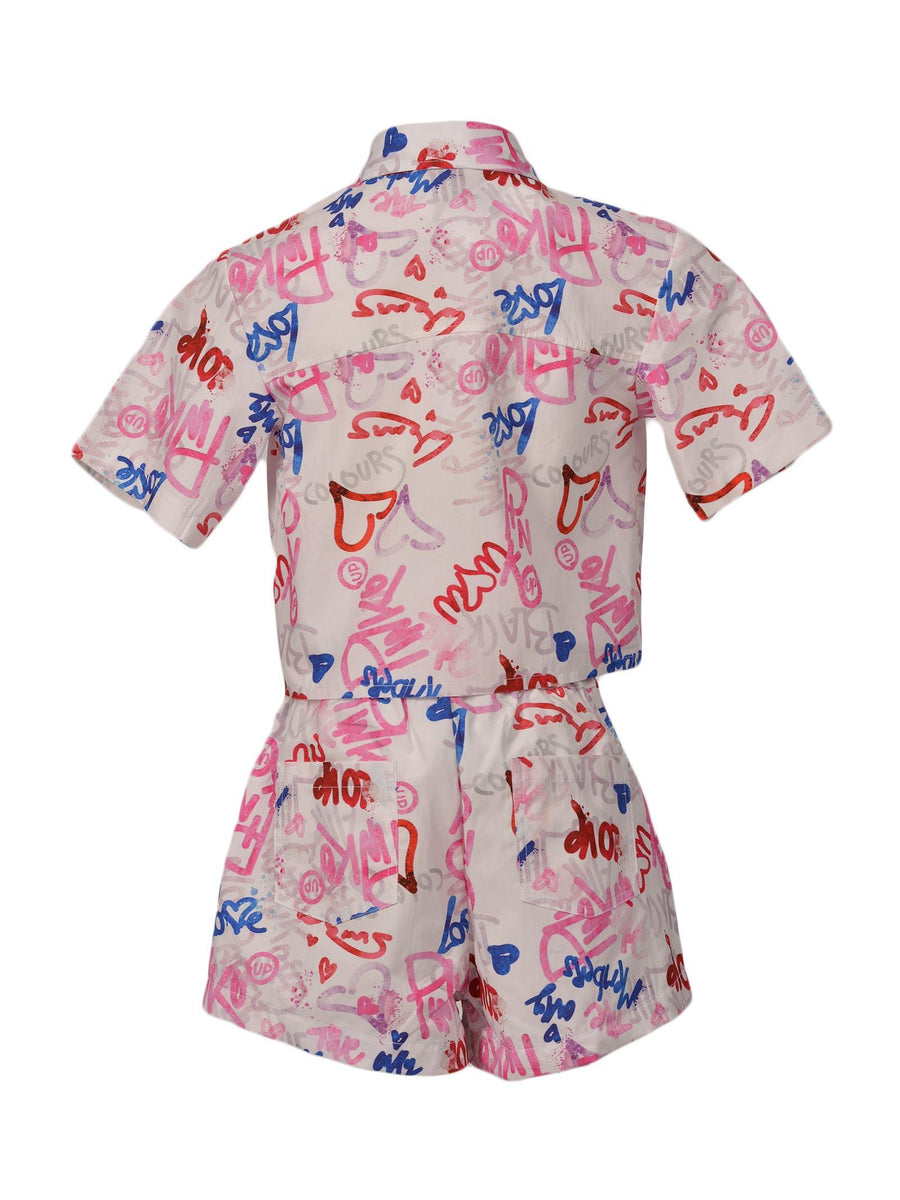 Camicia bianca cropped all over 030040 200 Pinko 