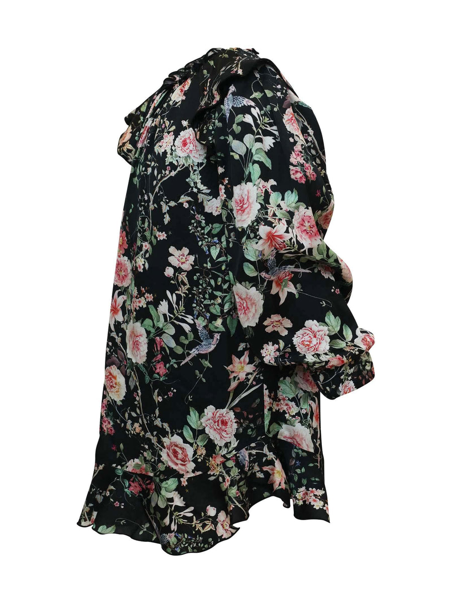 Abito nero floreale IF2061T3187 U9035 Miss Blumarine 