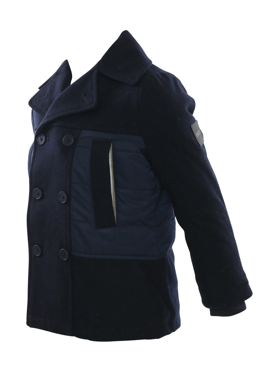 Cappotto blu in lana J26485 MARINE Boss 