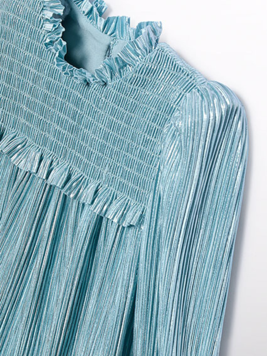 Abito plissé con smock Abel & Lula azzurro 5510 Acqua Abel & Lula 