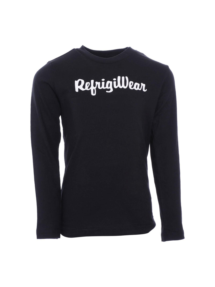 T-Shirt Refrigiwear maniche lunghe logo stampato frontale nero RW782 RE026 Refrigiwear 