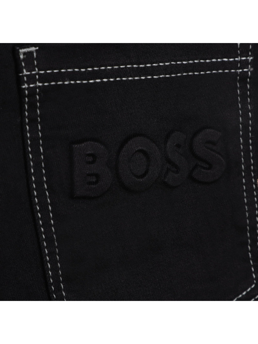 Pantaloni neri 5 tasche con logo J24875 Z11 Boss 