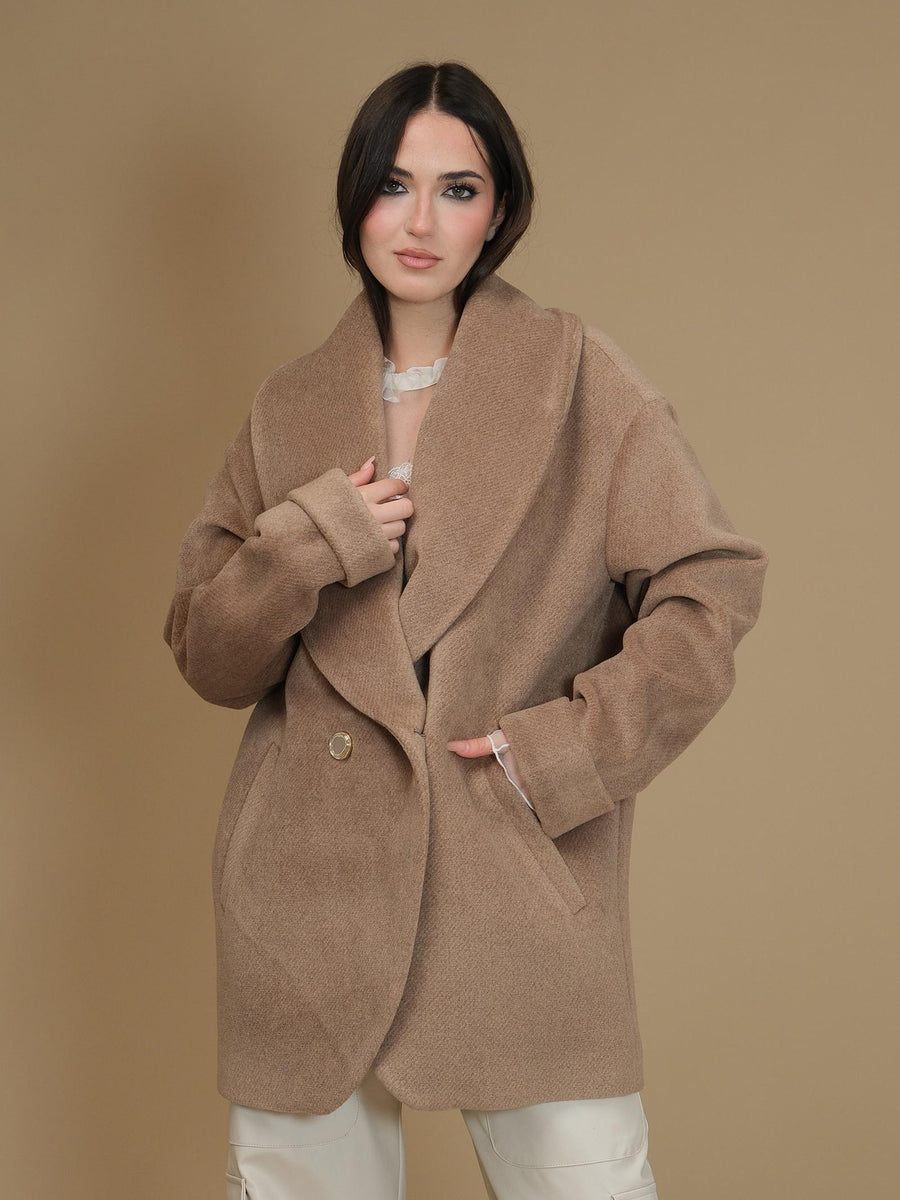 Cappotto over doppiopetto Silence Limited taupe SD5047 TAUPE Silence Limited 