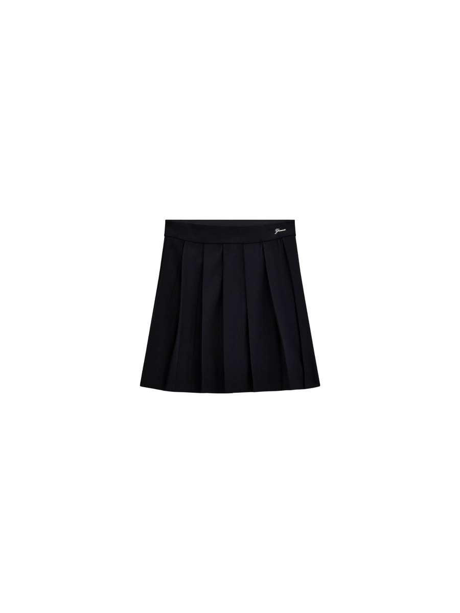 Gonna a pieghe Guess nera con logo metallico J5YD01KAUH0 JBLK Guess 