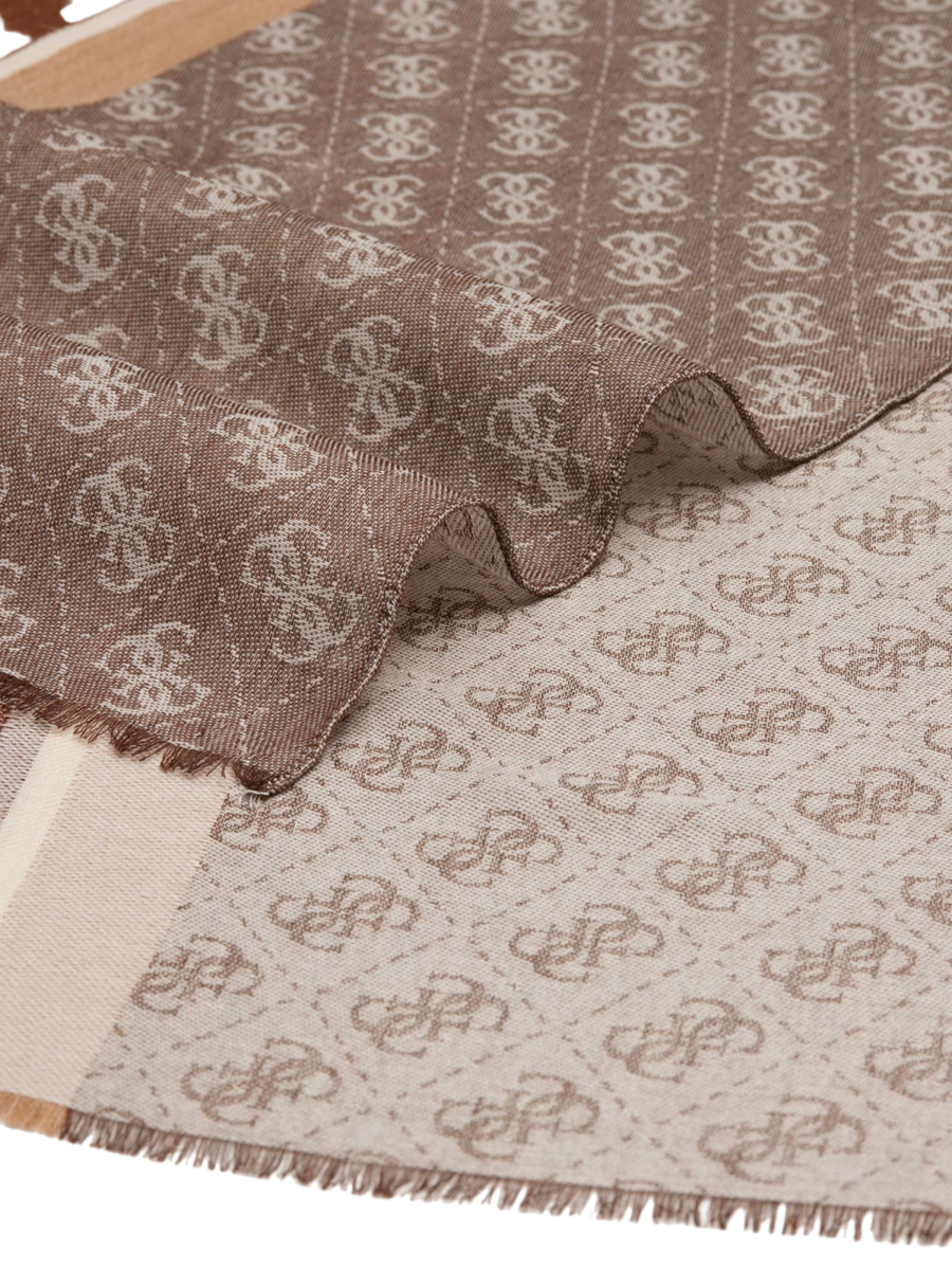 Sciarpa Guess marrone logata con fasce laterali a contrasto AM9565POL03 BRO Guess 