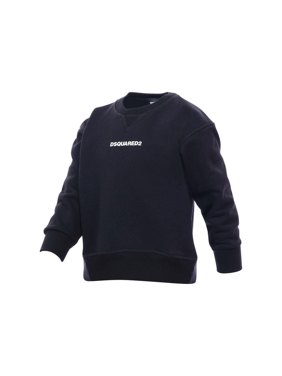 Felpa Dsquared nera con logo lettering frontale DQ2739 DQ900 Dsquared 