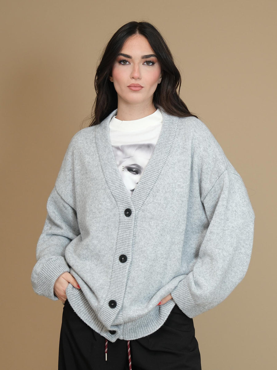 Cardigan Vicolo grigio in lana 55007S GRI Vicolo 