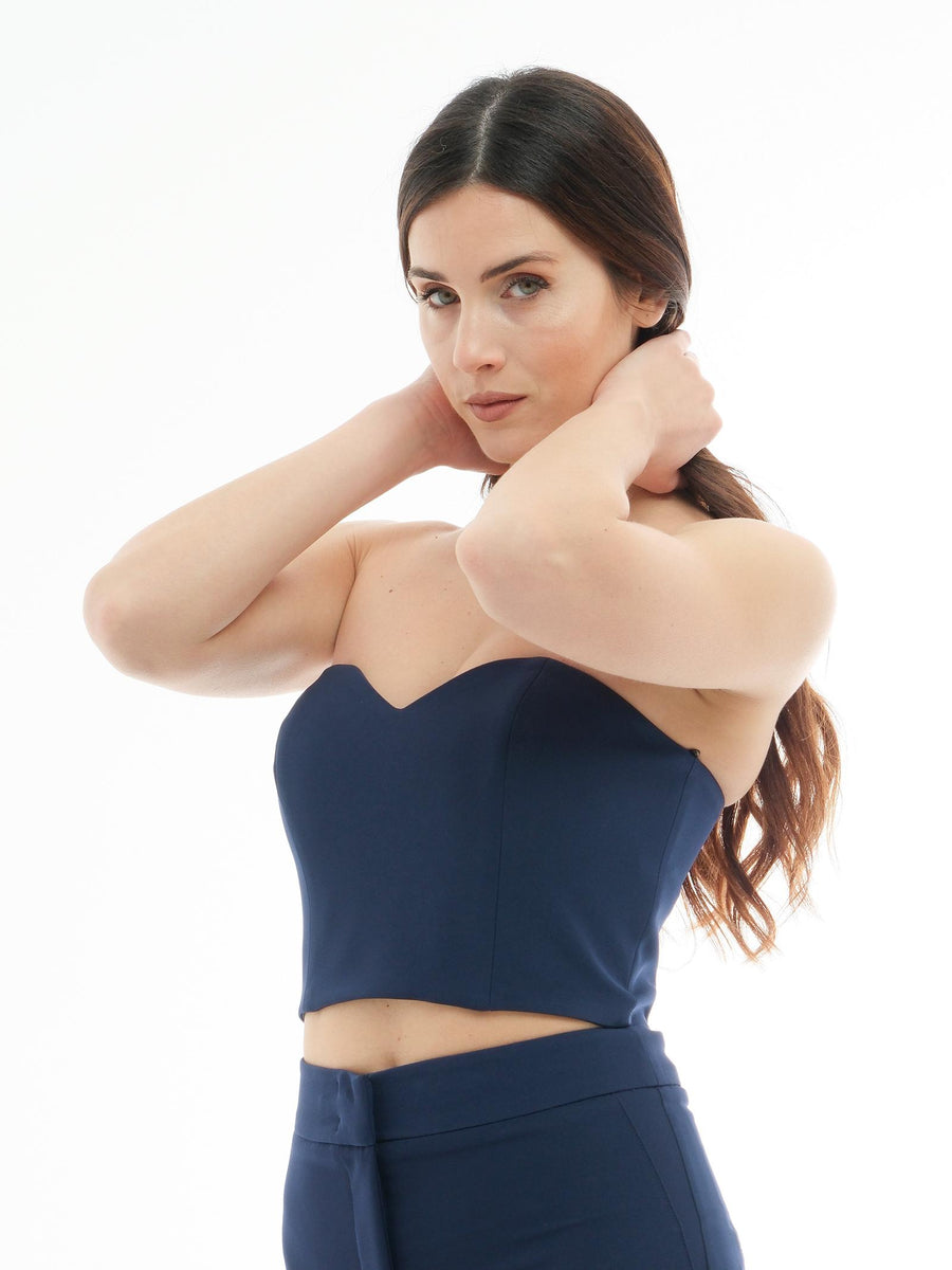 Top a cuore Silence Limited blu navy BOU845 NAVY Silence Limited 