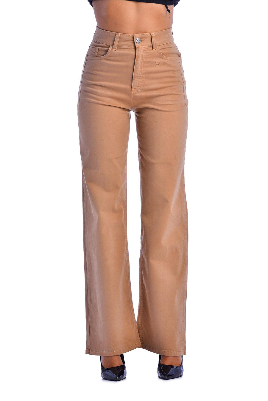 Pantalone cammello a palazzo PJ394 CAM Jijil 