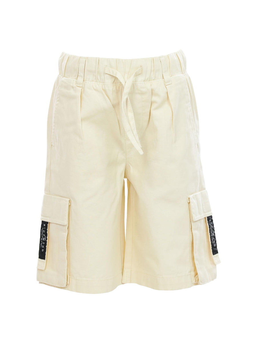 Bermuda cargo crema con elastico in vita e lacci RBP24035BE BEI John Richmond 