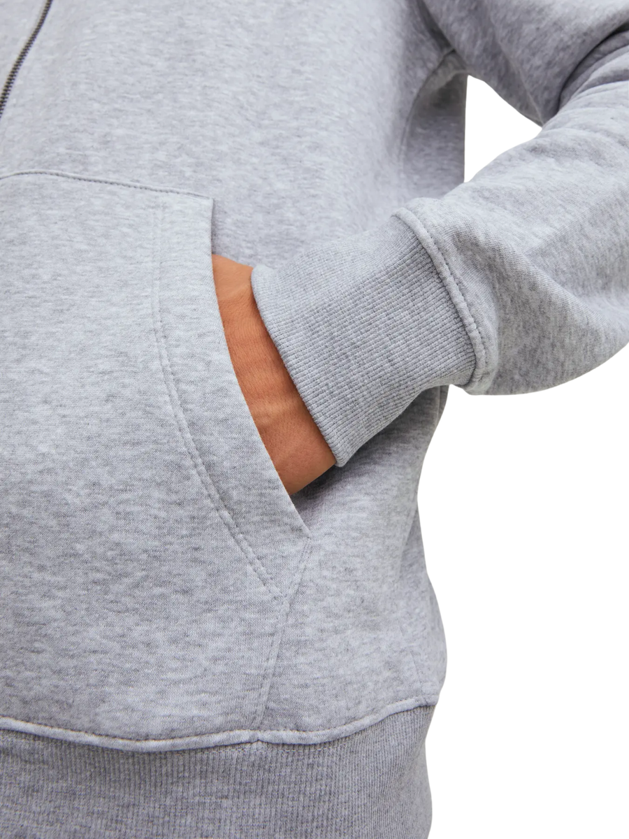 Felpa con zip e cappuccio Jack & Jones grigio chiaro melange 12210830 Light Grey Melange Jack & Jones 