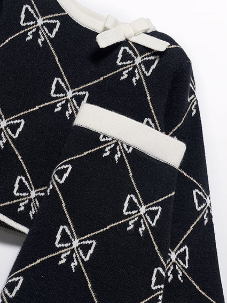 Completo Abel & Lula nero con stampa fiocchi 5538 Nero Abel & Lula 