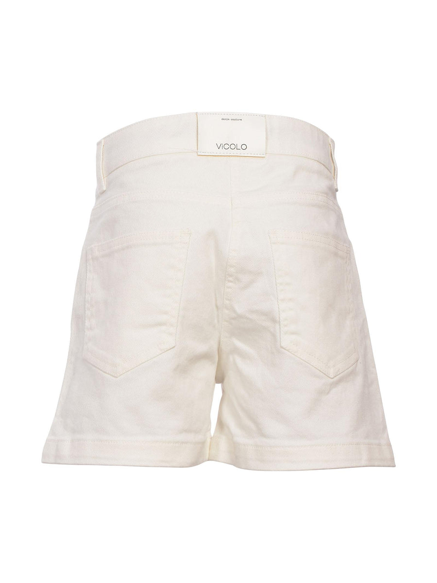 Shorts denim bianco P0545 MILK Vicolo 