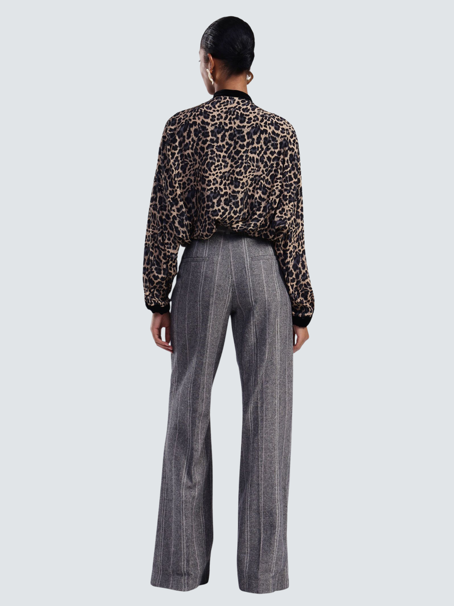 Pantalone a righe Dixie beige e nero a gamba ampia PDN9YATA BEIGE Dixie 