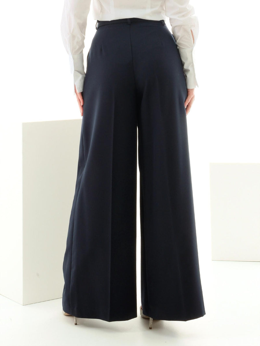 Pantalone a palazzo Vicolo blu con pinces TD0161 BLU Vicolo 