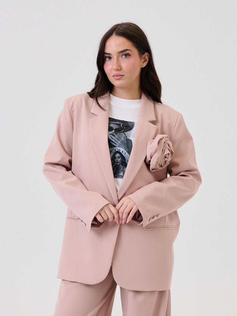 Blazer monopetto Vicolo rosa con maxi fiocco removibile TF0372 CIPRIA Vicolo 