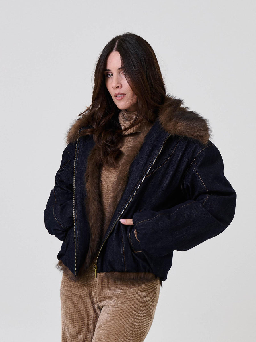 Bomber in denim raw Vicolo double face TF0080 DNM Vicolo 