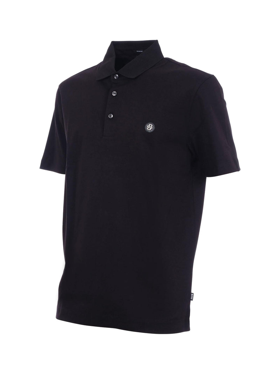 Polo Boss nera con doppio monogramma 50520297 001 Boss 