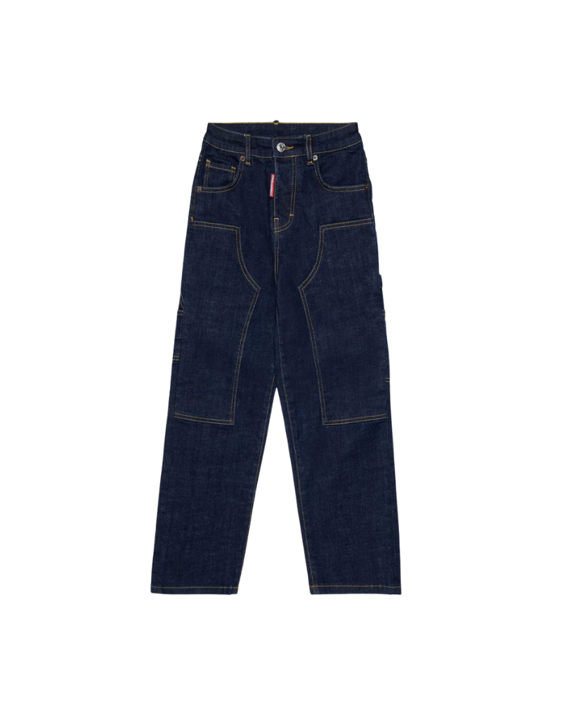 Jeans Dsquared in denim con maxi tasche frontali DQ2636 DQ01 Dsquared 