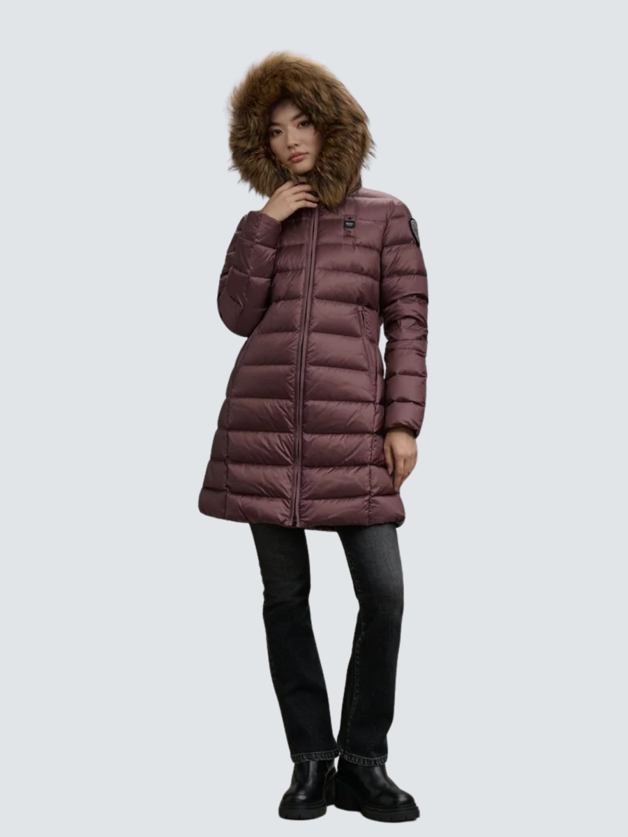 Giubbino lungo con pelliccia "Kristin" Blauer rosso BLDK03103 50ALT Blauer 