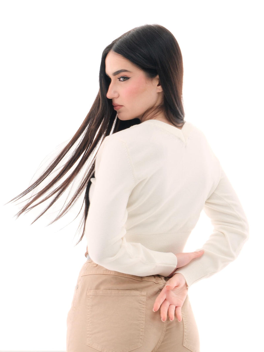 Cardigan Vicolo beige con dettagli a coste 77017D BEIGE Vicolo 