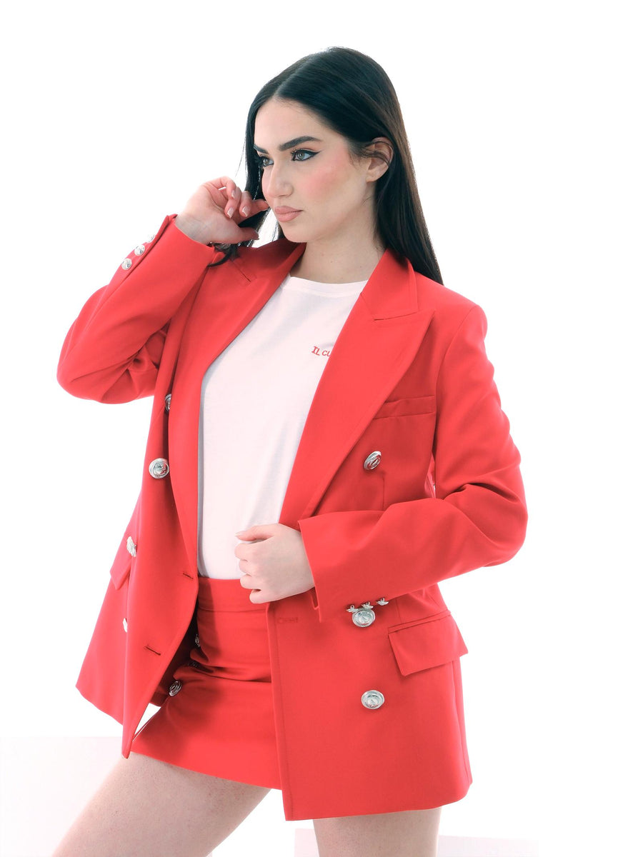 Blazer doppiopetto Vicolo rosso con bottoni logati TD1087 ROSSO Vicolo 