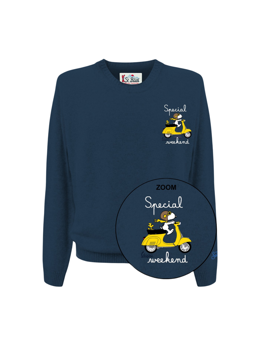 Maglione "heron light snoopy speciale weekend 61" Saint Barth blu HER0005 02861G MC2 SAINT BARTH 