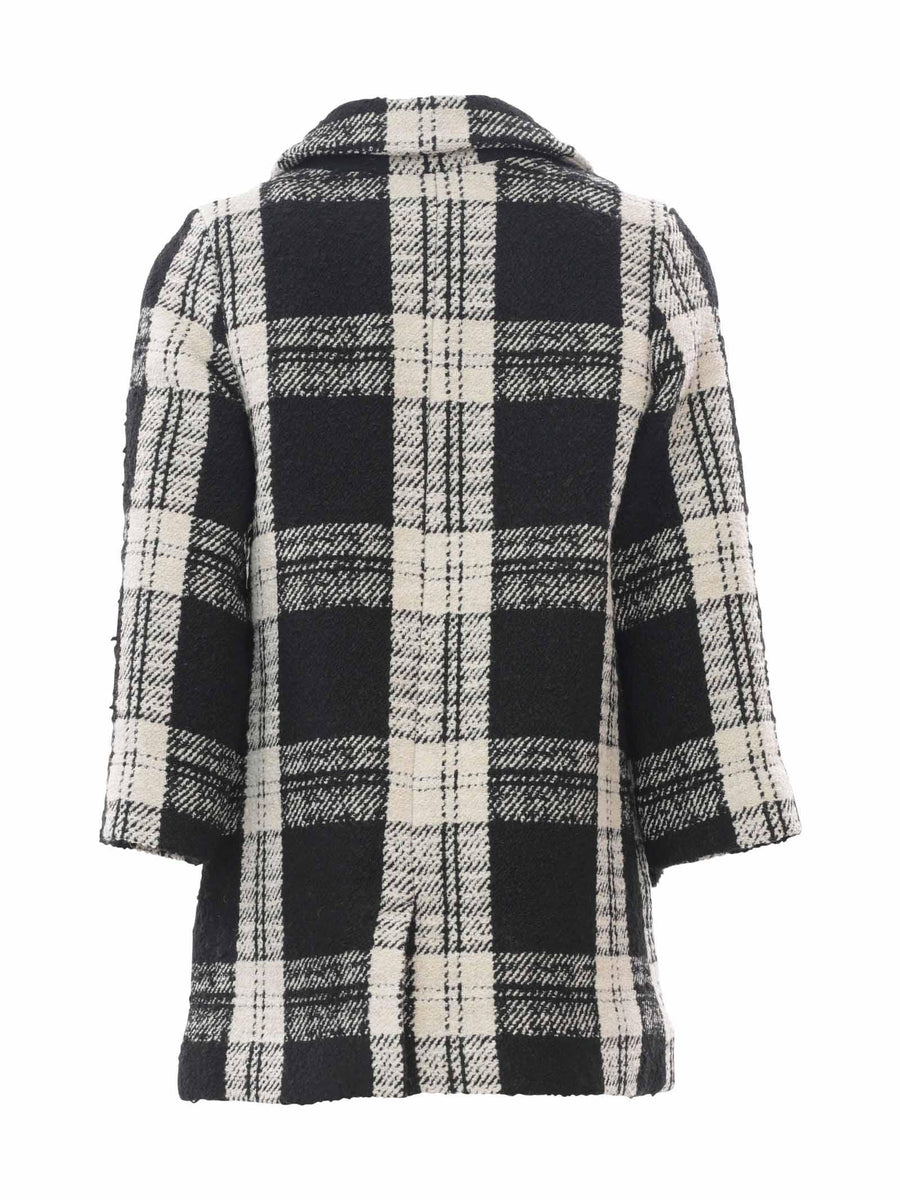 Cappotto nero tartan IF2062T3171 09M04 Miss Blumarine 