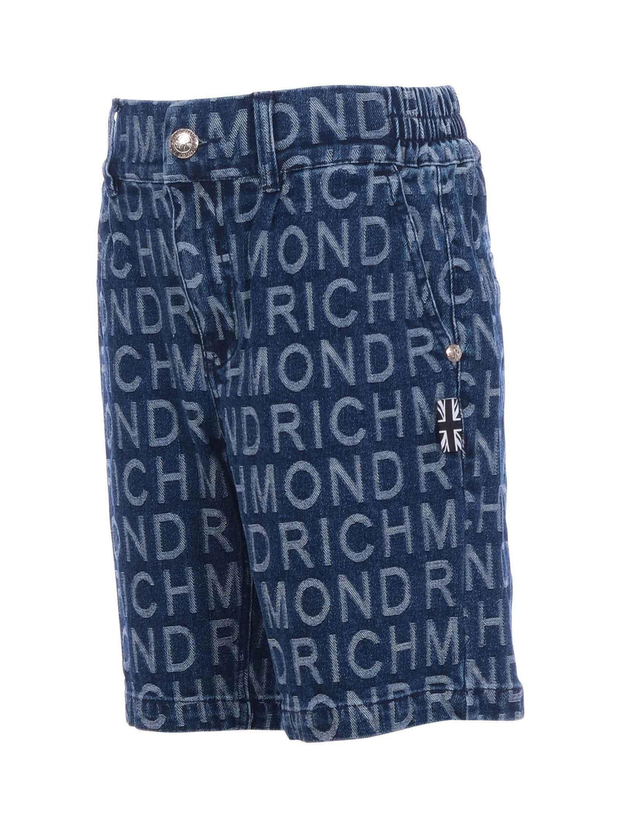 Bermuda John Richmond in denim con logo all over RBP25081BE DENIM John Richmond 