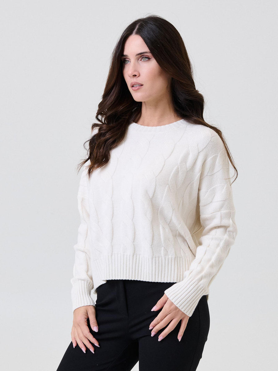 Maglione intrecciato Armoire crema con spalle scese 5R72220 CREMA Armoire 