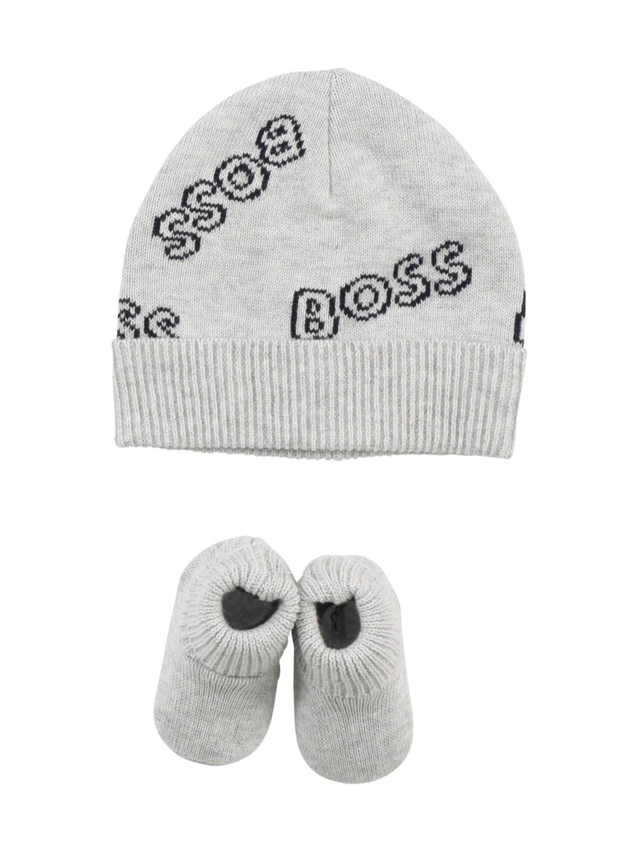 Set cappello e babbucce grigio chiaro J98386 GRI Boss 