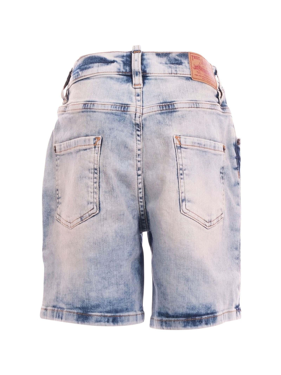 Bermuda Dsquared blu in denim elasticizzato in vita DQ2828 DQ01 Dsquared 