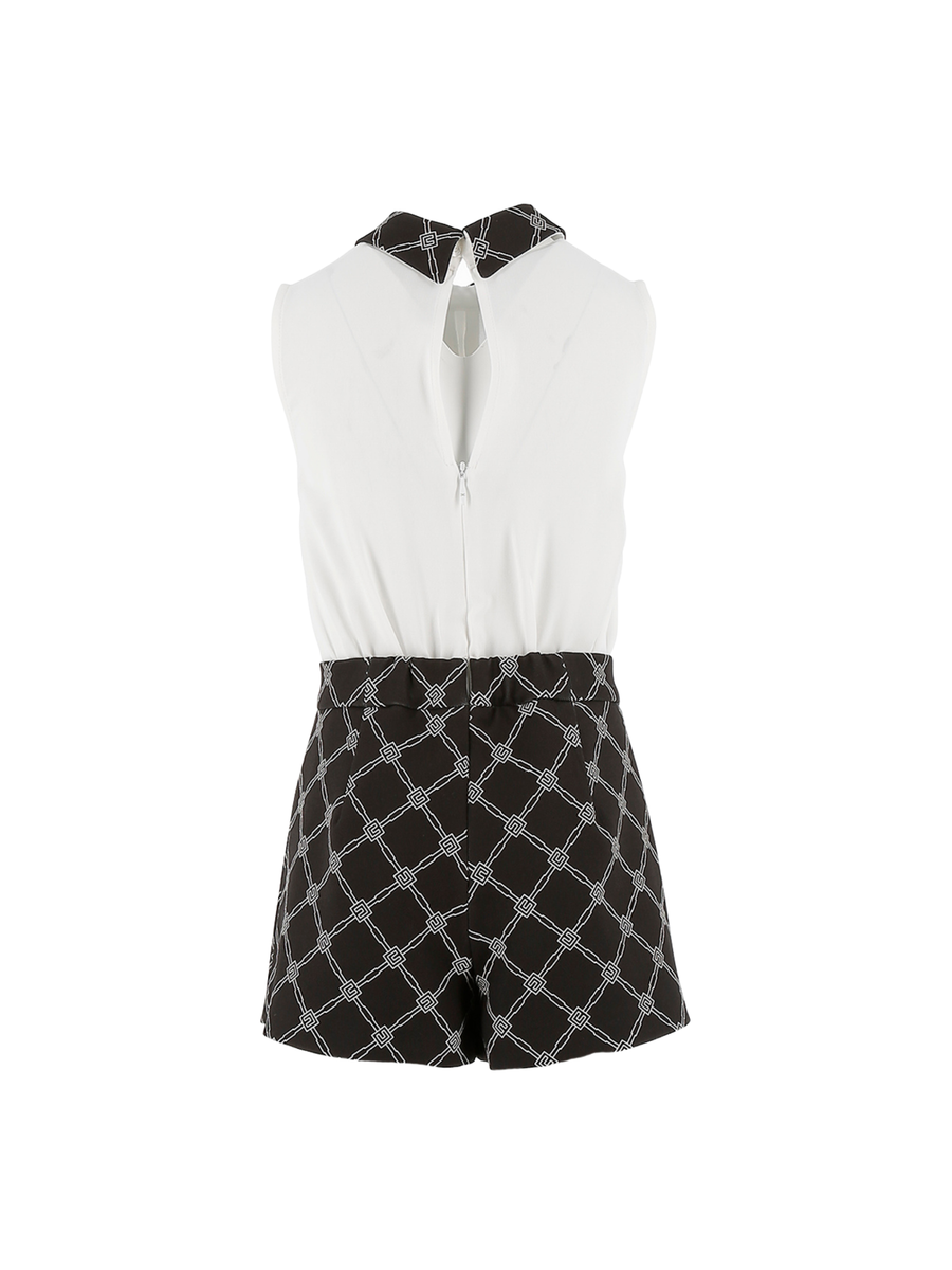 Tuta Elisabetta Franchi bianca e nera con fantasia geometrica EFTA100 D388 Elisabetta Franchi 