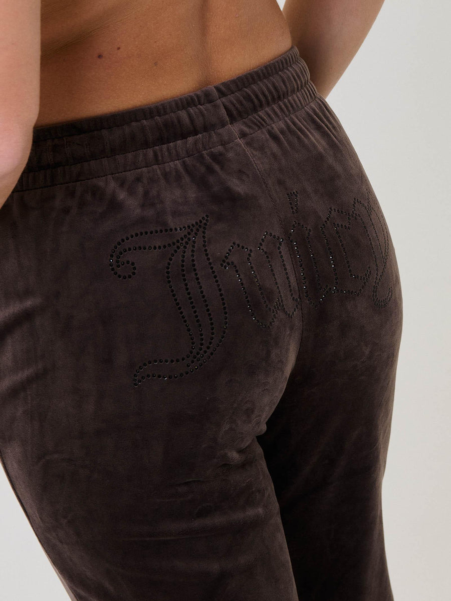 Pantalone in velluto Juicy Couture marrone in velluto con strass VIJH70699WPF JB7 Juicy Couture 