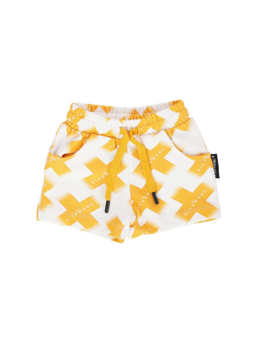 Bermuda senape e bianco con stampa all over RIP23065BE WHT/CITRUS John Richmond 