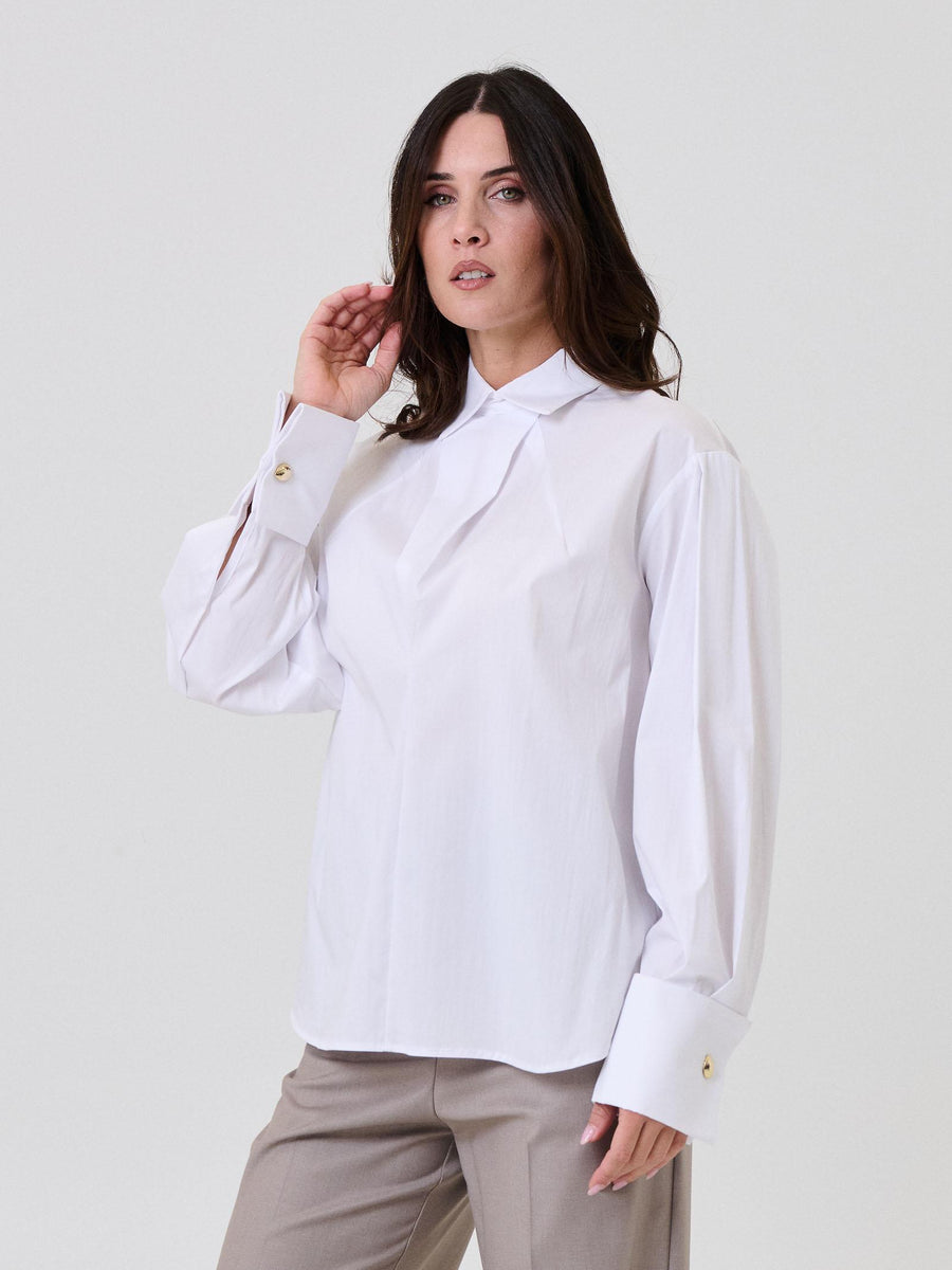 Camicia con bottoni posteriori Bohemian Vì bianca CA256 OFFWHITE Bohemian V 