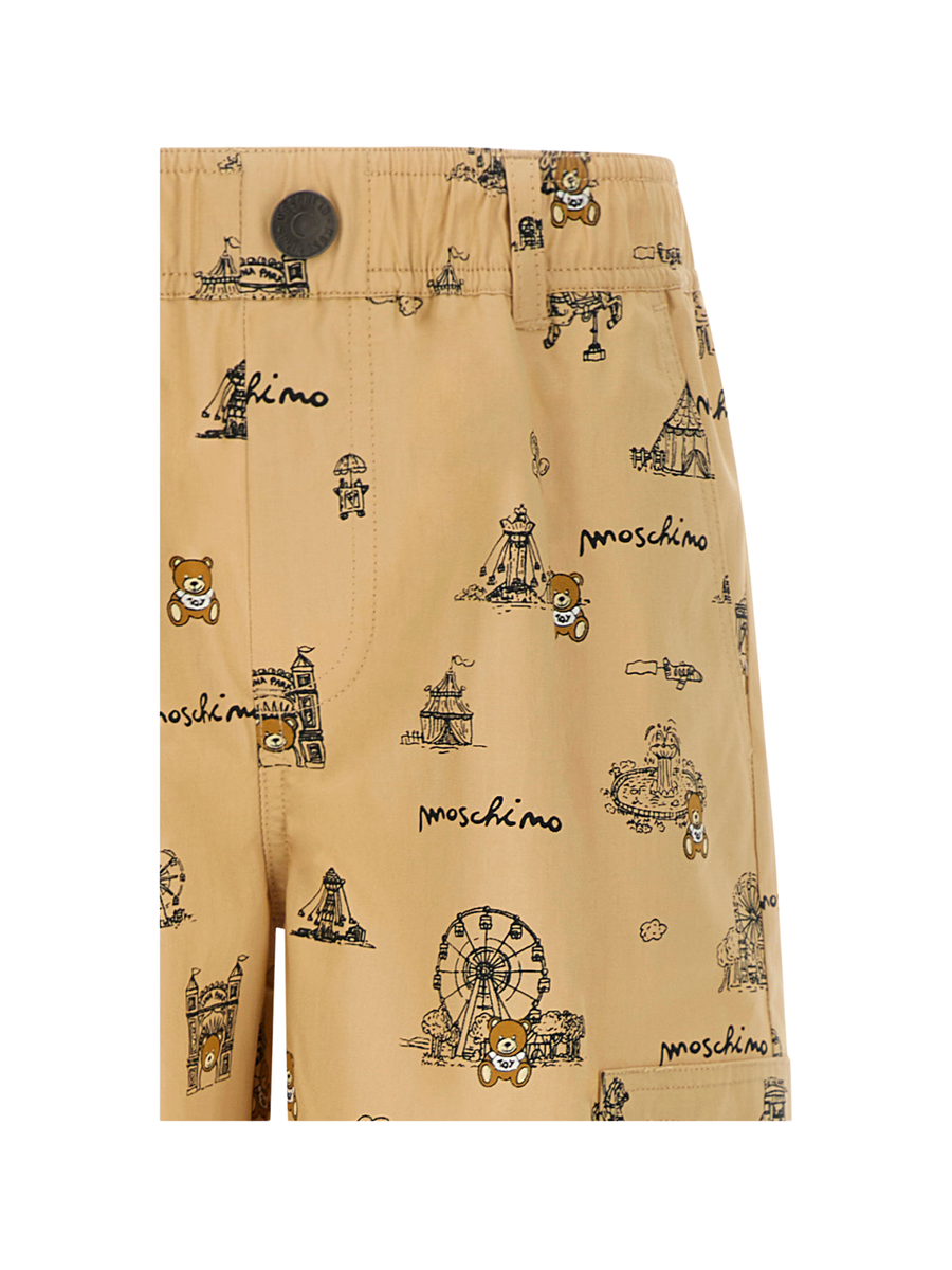 Bermuda Moschino beige con orsetto toy e attrazioni HUQ024 83445 Moschino 