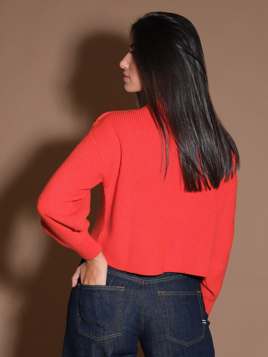 Maglione aragosta crop con bottoni gioiello oro KW1005 ARAG Silence Limited 