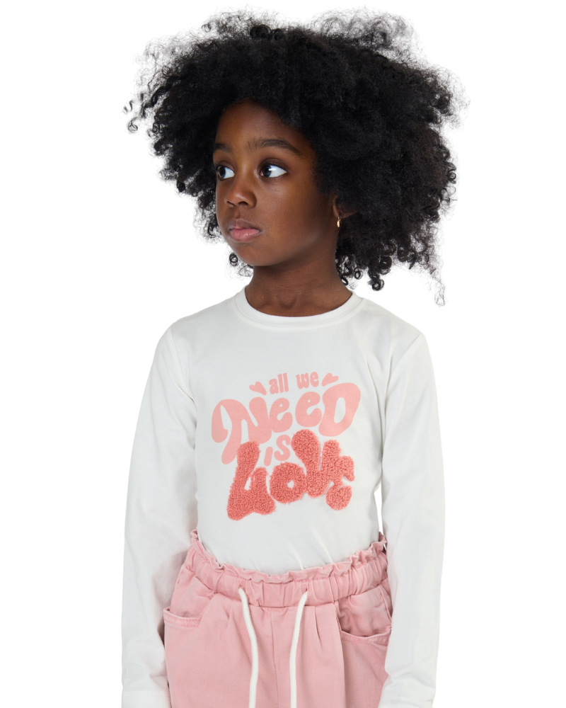 T-Shirt Tobetoo bianca con dettagli teddy TB901W25 LAT Tobetoo 