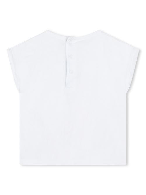 T-shirt bianca con stampa pesci e corallo Y30111 10P Carrement Beau 