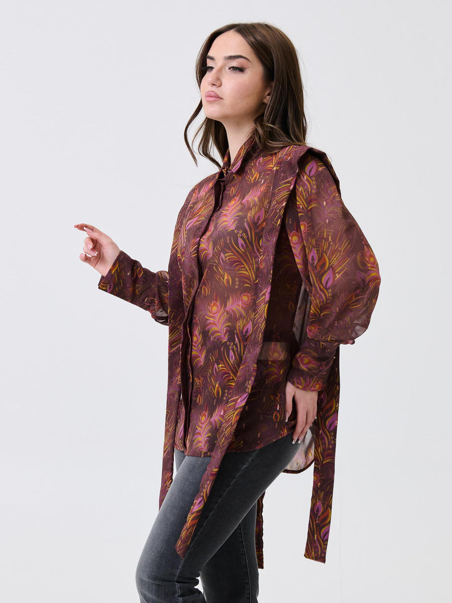 Camicia "bloom" Bohemian Vì mutlicolore con inserti in filo lurex BOCA41F UNI Bohemian V 