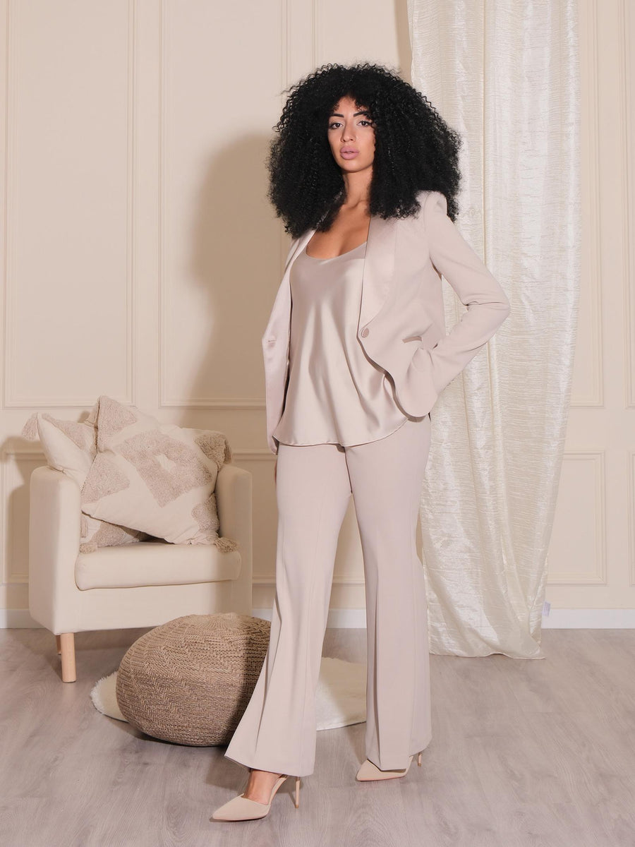 Giacca Imperial beige luna smoking rever in raso JAQ0IAW BEIGE LUNA Imperial 