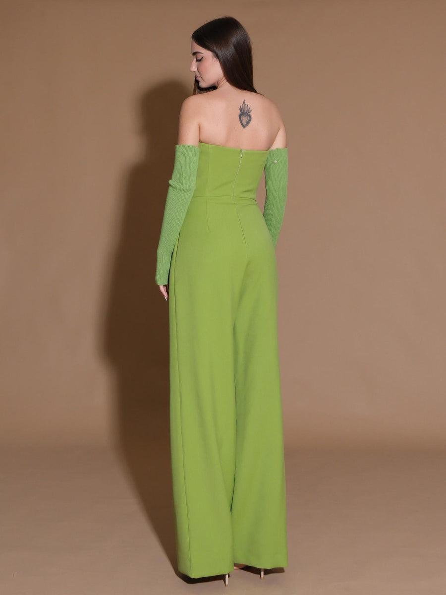 Tuta Space verde con maniche removibili in maglia TUT621WALL MELA Silence Limited 