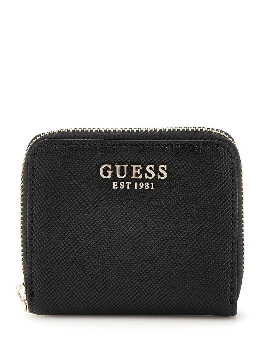 Portafoglio Guess nero in ecopelle martellata e logo lettering SWZG8500137 BLA Guess 