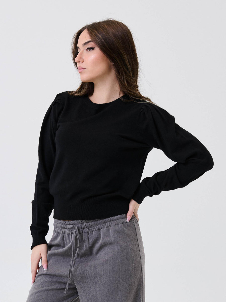 Maglione Armoire nero con spalle arricciate R2221 NERO Armoire 