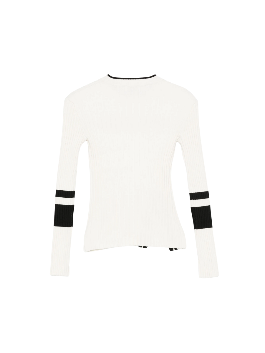 Maglia Pinko bianca con dettagli neri e logo all over KFMA020 D805 Pinko 