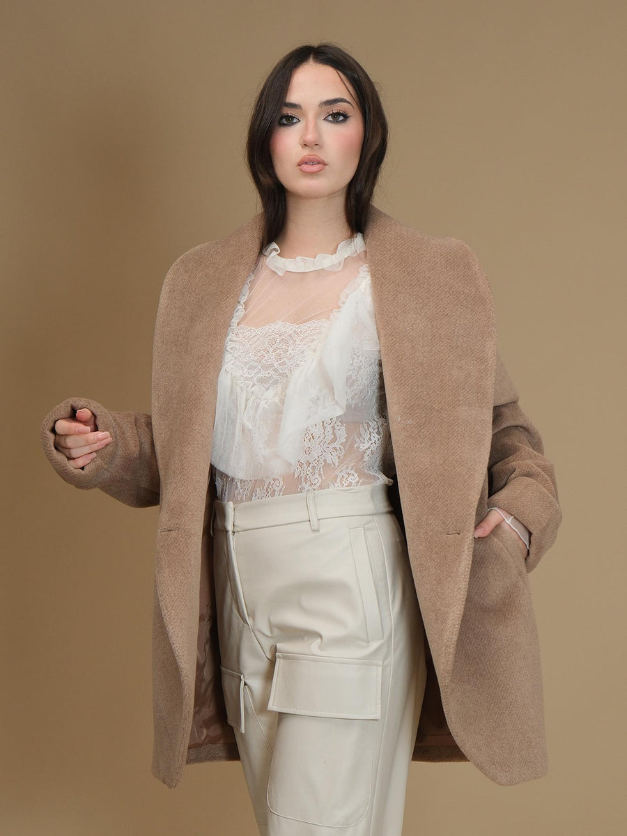 Cappotto over doppiopetto Silence Limited taupe SD5047 TAUPE Silence Limited 