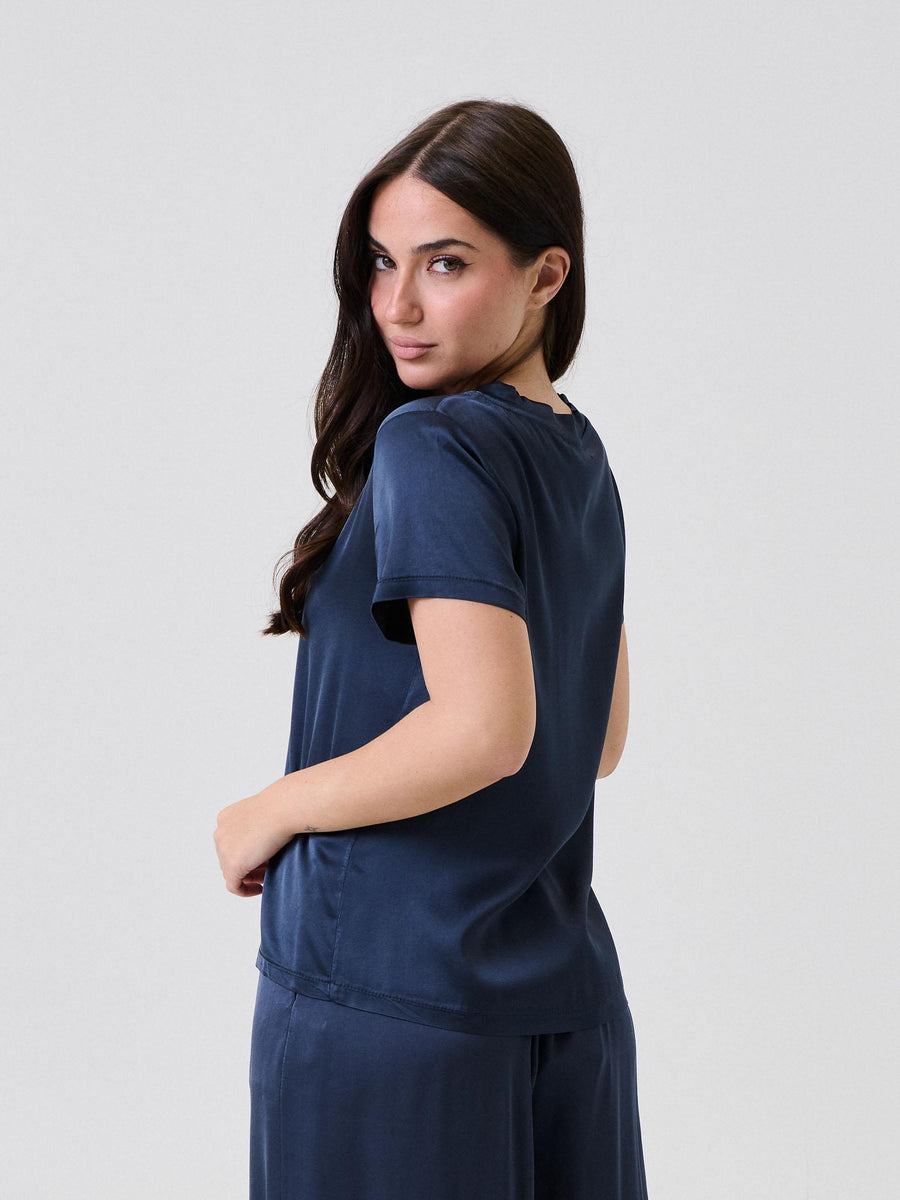 T-Shirt satinata Armoire blu indaco C821B97Q INK Armoire 