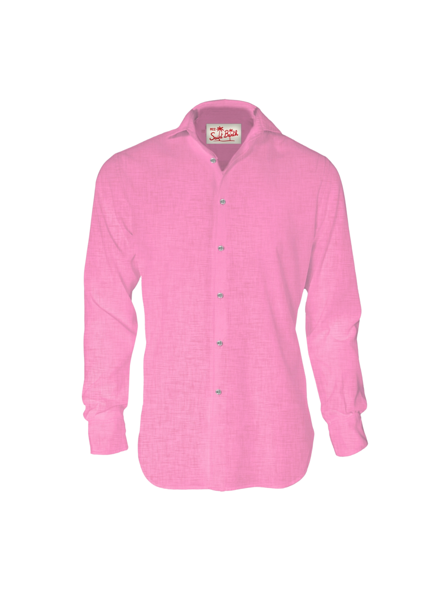 Camicia in lino Saint Barth rosa pamplona PAMP001 00328H MC2 SAINT BARTH 